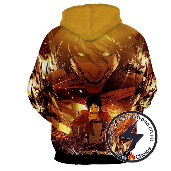 Attack On Titan - Eren Yeager 3D - Attack On Titan Hoodies